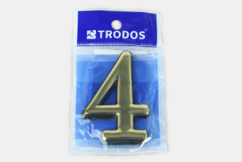 Цифра дверная Trodos "4", золото
