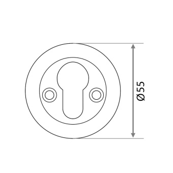 Накладка на цилиндр для финских дверей "016" круг, белая: