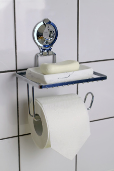  Держатель для туалетной бумаги с полочкой Delphinium Air-lock "UI-3003", хром